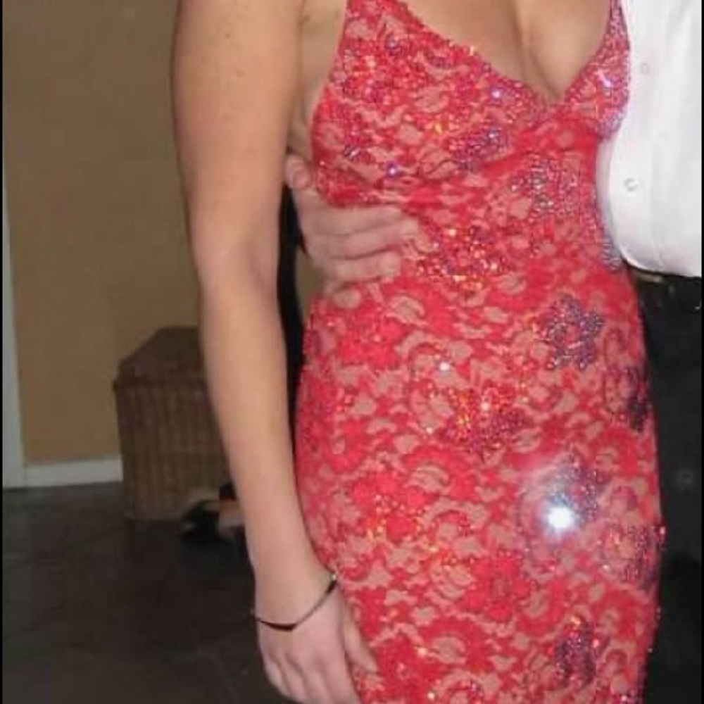 Nurielle red dress with Swarovski Crystals